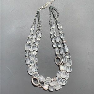 Silpada glass and pearl 3 strand necklace.